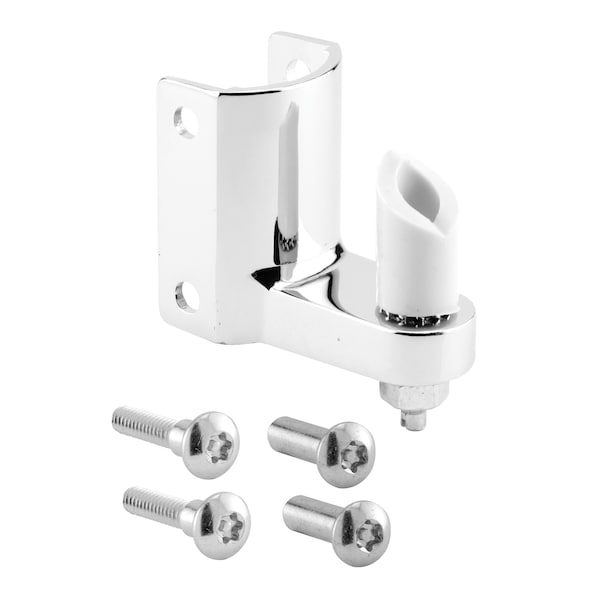 Post Mounted Gravity Pivot Hinge, 1-1/4 in., Zamak, Chrome, 5/8 in. Pintle, Bottom (Single Pack)